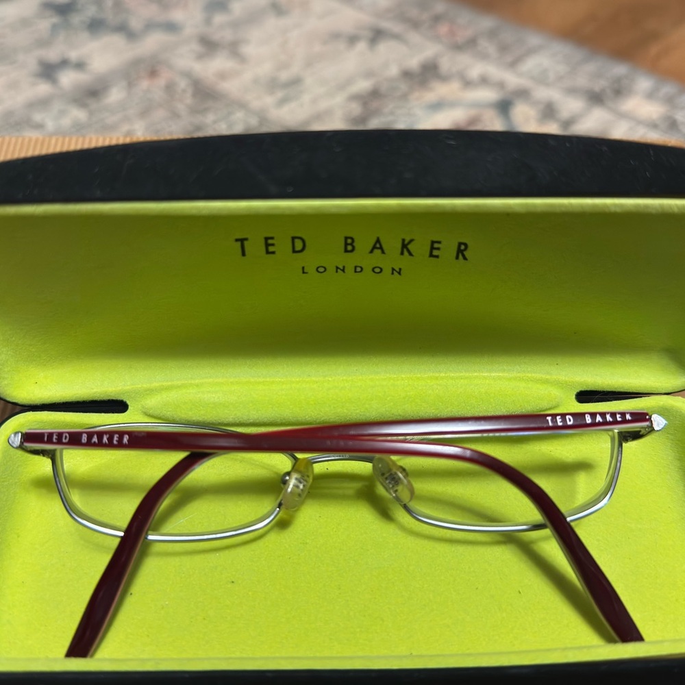 Ted Baker Burgundy and Silver Eyeglasses